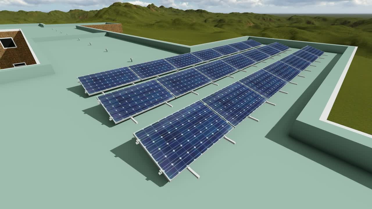 Free Stock Video Roof Of A D Building With Solar Panels Live Wallpaper