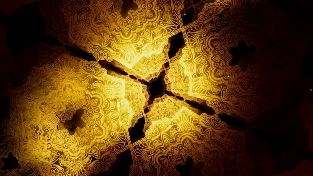 Free Stock Video Rotating Golden Islamic Patterns Live Wallpaper