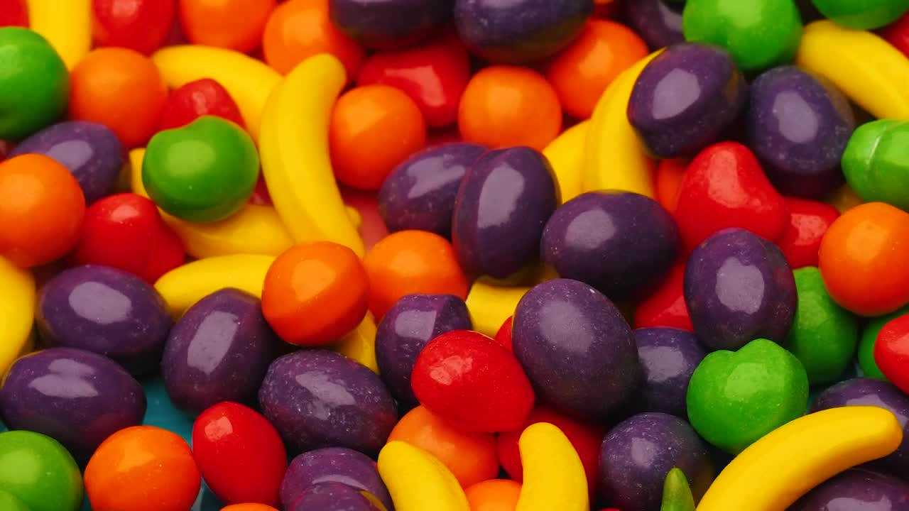 Free Stock Video Rotating Texture Of Many Fruit Shaped Candies Live Wallpaper