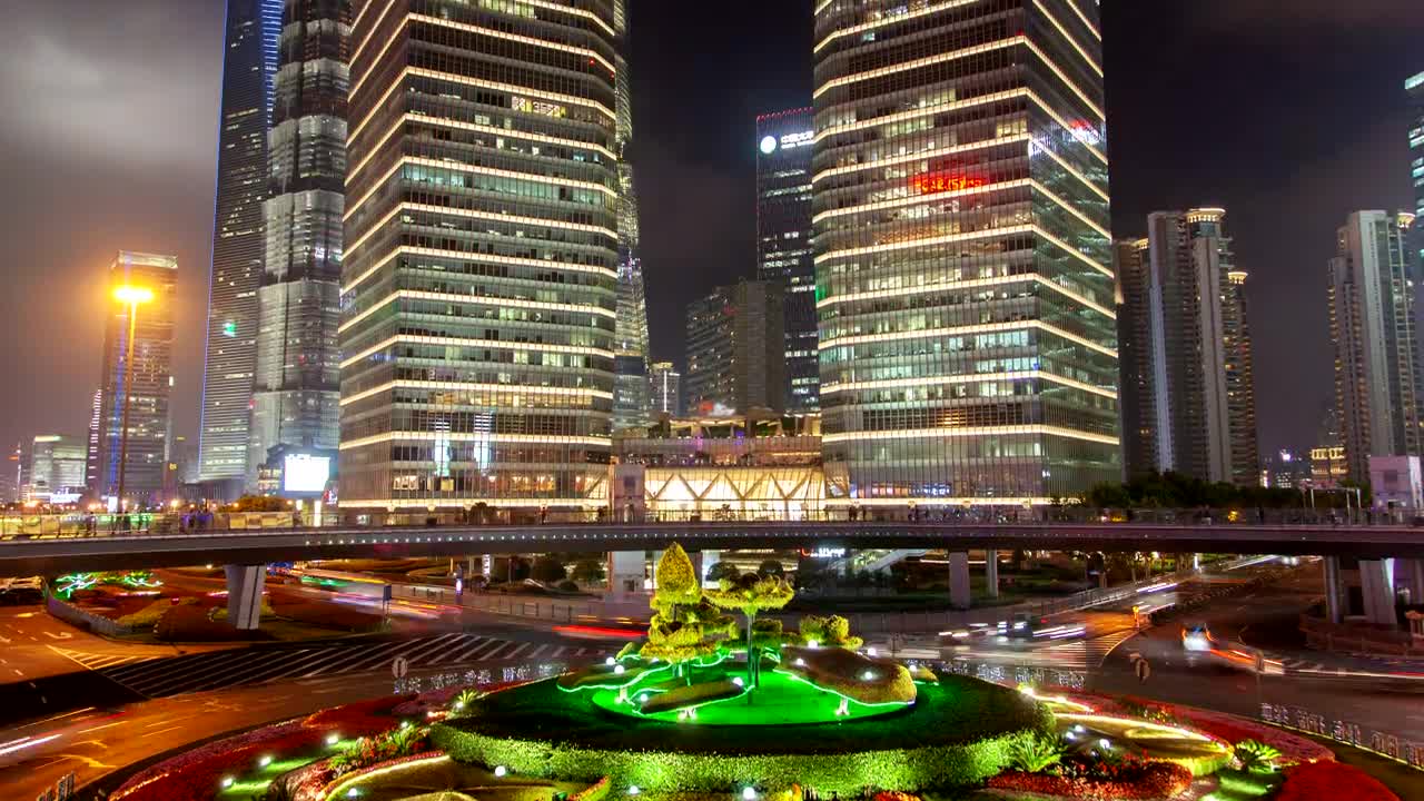 Free Stock Video Roundabout With Traffic And Skyscrapers Live Wallpaper