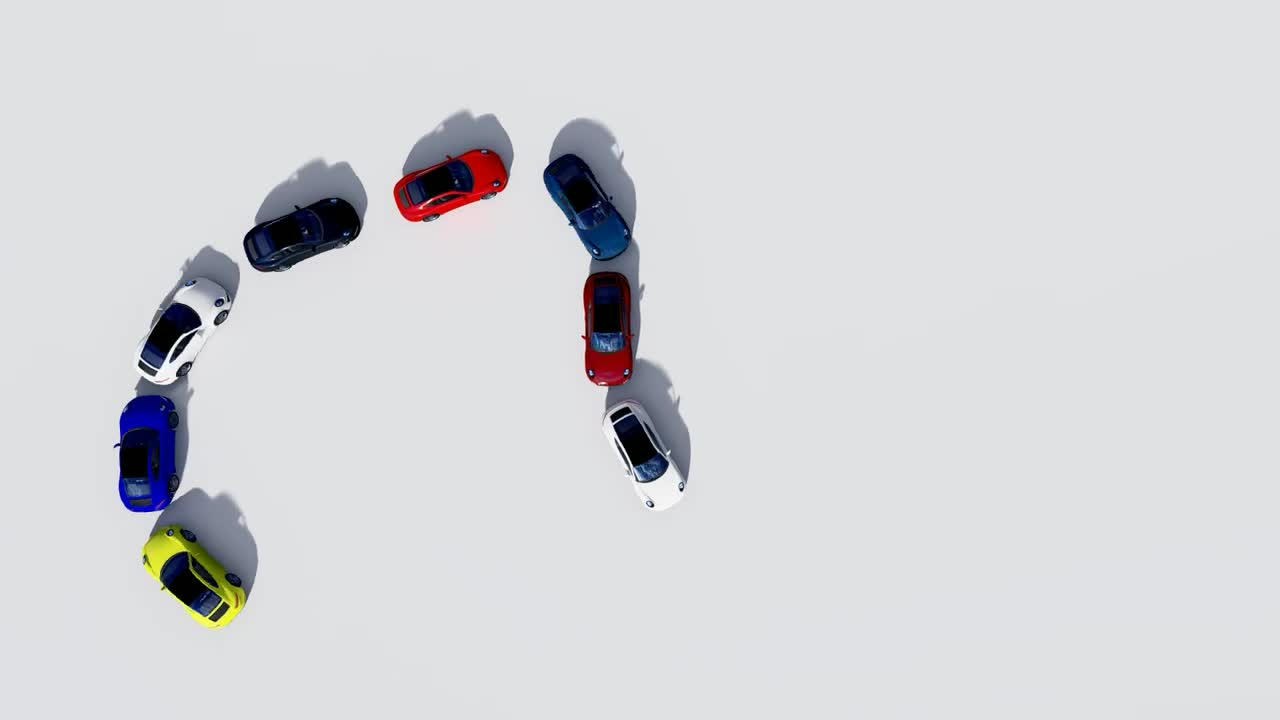 Free Stock Video Row Of Sports Car Moving On White Ground Live Wallpaper