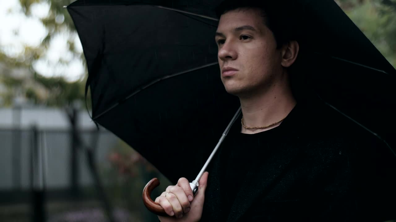 Free Stock Video Sad Man At A Funeral With An Umbrella Live Wallpaper