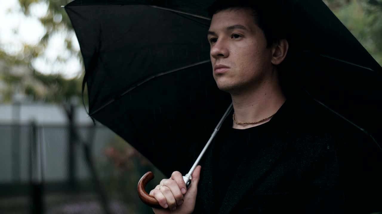 Free Stock Video Sad Man With An Umbrella At A Funeral Live Wallpaper