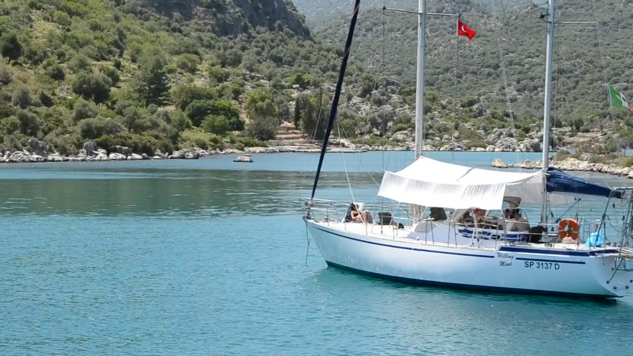 Free Stock Video Sailboat Anchored In A Small Bay Live Wallpaper