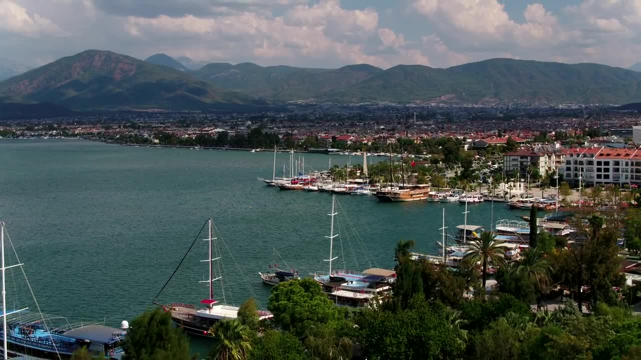 Free Stock Video Sailboats Anchored By A Town Live Wallpaper