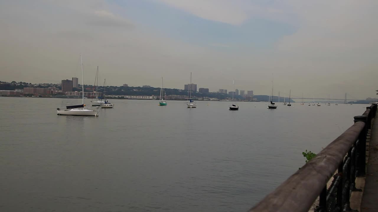 Free Stock Video Sailboats Anchored In The Hudson Live Wallpaper