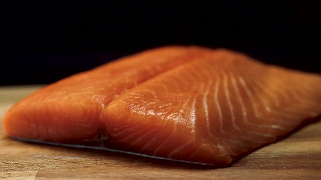 Free Stock Video Salmon Fillet On A Chopping Board Live Wallpaper