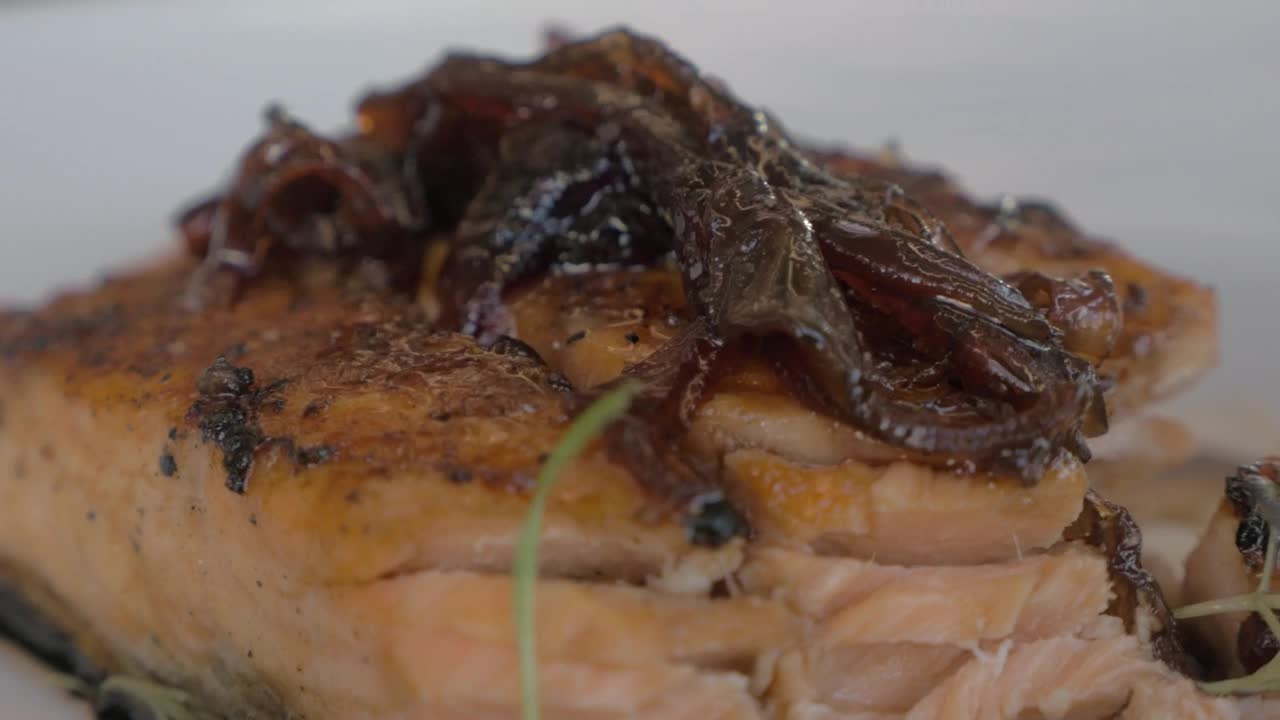 Free Stock Video Salmon Steak With Seasoning Live Wallpaper