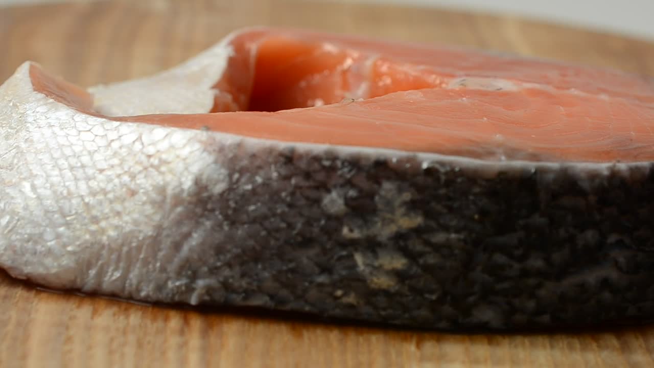 Free Stock Video Salmon Steak With Skin Live Wallpaper