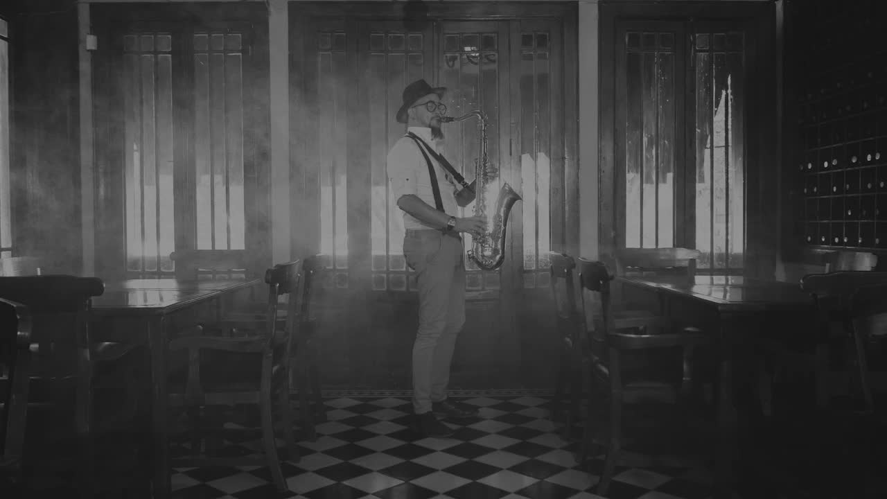 Free Stock Video Saxophonist Playing Jazz In An Empty Restaurant Live Wallpaper