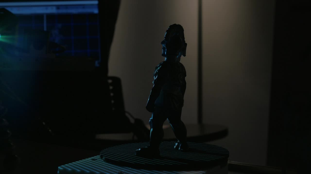 Free Stock Video Scanning A Figurine Ready For Printing Live Wallpaper
