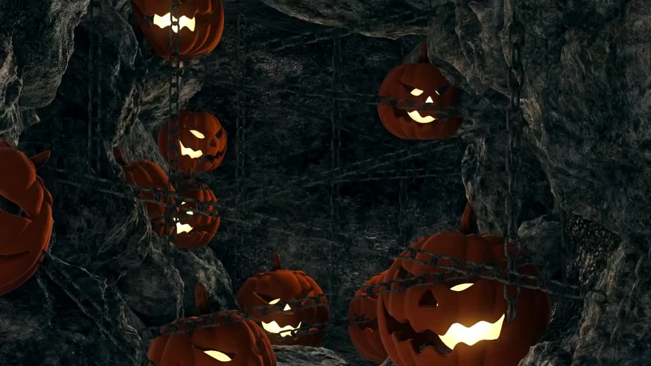 Free Stock Video Scary Caves With Happy Halloween Sign Live Wallpaper