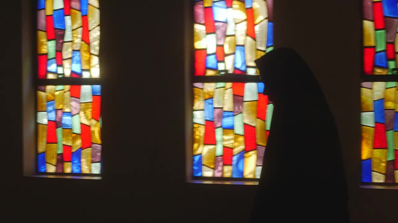 Free Stock Video Scary Ghost Nun Walking In A Dark Church Live Wallpaper