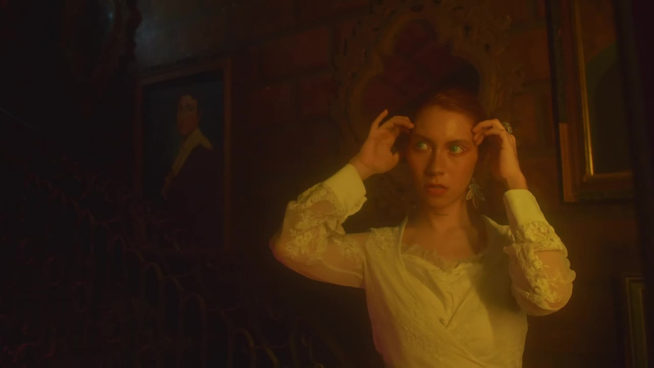 Free Stock Video Scary Looking Woman Looking In The Mirror Live Wallpaper