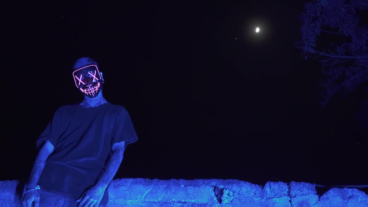 Free Stock Video Scary Masked Man In Moonlight Live Wallpaper