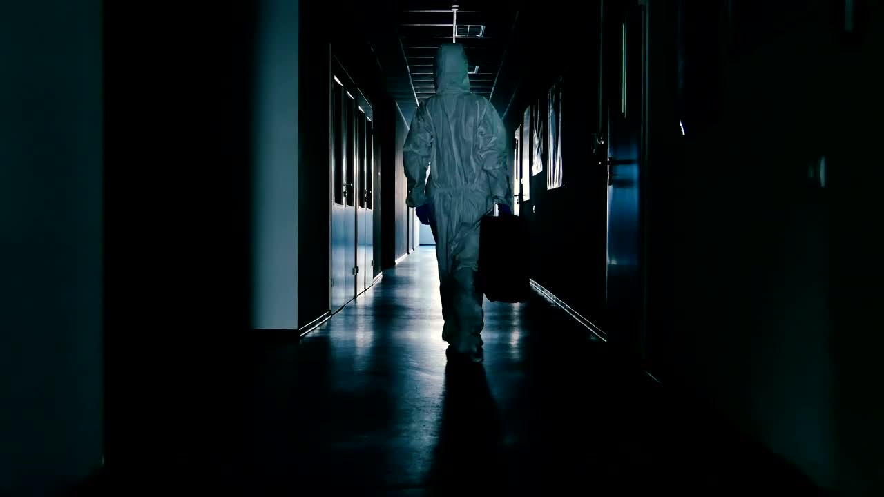 Free Stock Video Scientist Walking Down A Corridor Live Wallpaper