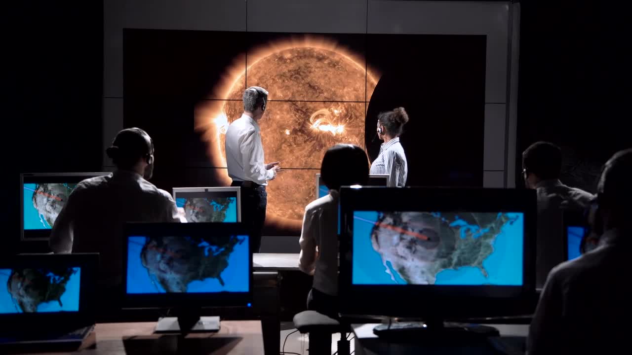 Free Stock Video Scientists Watching Eclipse Trajectory Live Wallpaper
