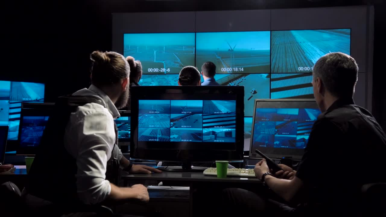 Free Stock Video Security Camera Crew Working In Control Center Live Wallpaper