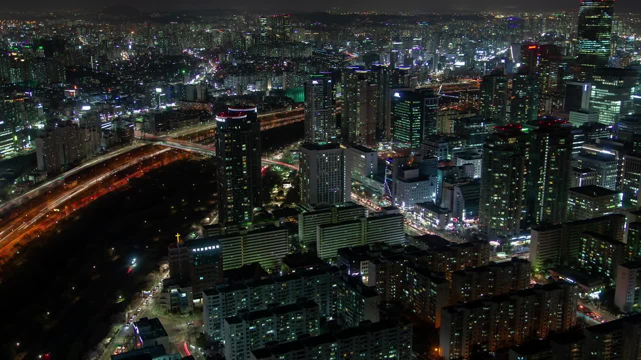 Free Stock Video Seoul City Night Lights And Traffic On The Streets Live Wallpaper