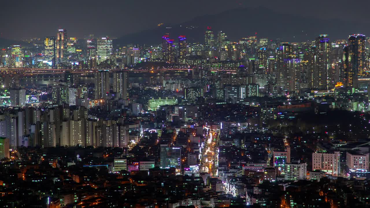 Free Stock Video Seoul Colorful City Night Lights And Traffic Live Wallpaper