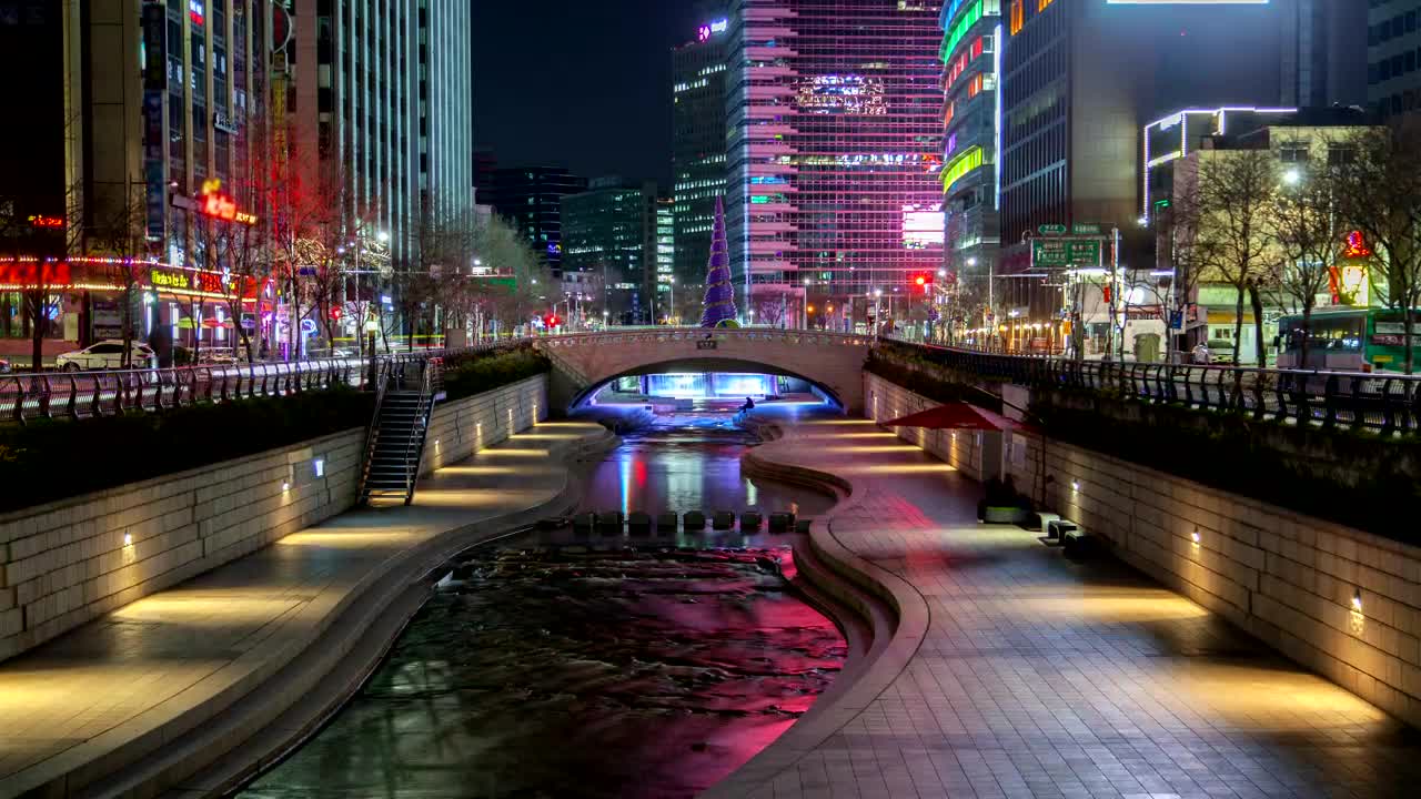 Free Stock Video Seoul Colorful Cityscape And Traffic Live Wallpaper