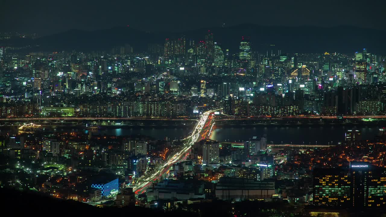 Free Stock Video Seoul Colorful Cityscape At Night And Traffic Live Wallpaper