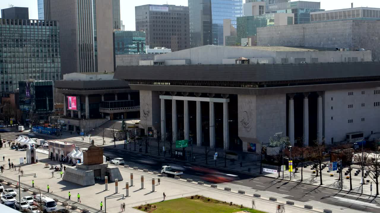 Free Stock Video Seoul Historic Building And Road With Fast Traffic Live Wallpaper