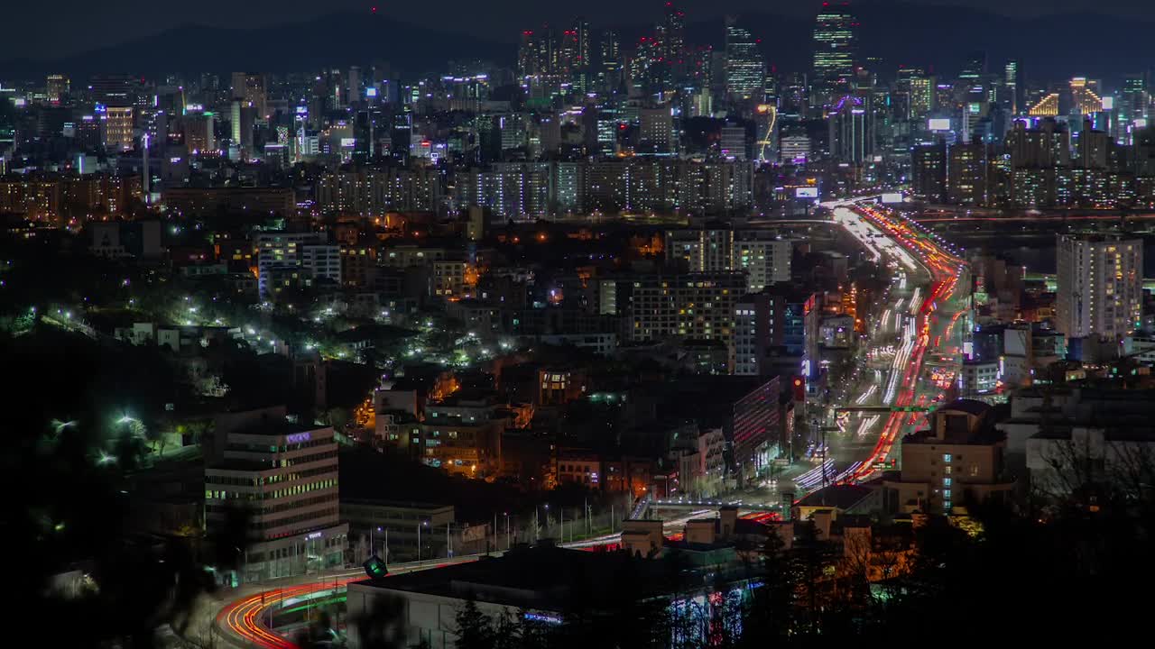 Free Stock Video Seoul Traffic At Night And Cityscape Live Wallpaper