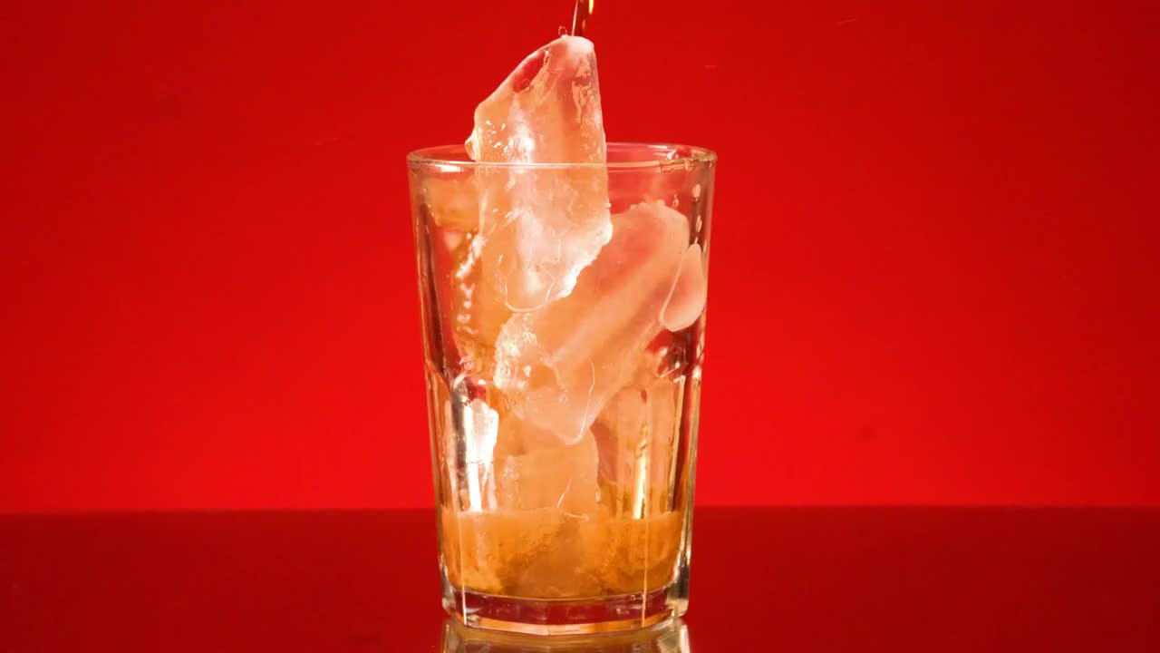 Free Stock Video Served Glass Of Soda On A Red Background Live Wallpaper