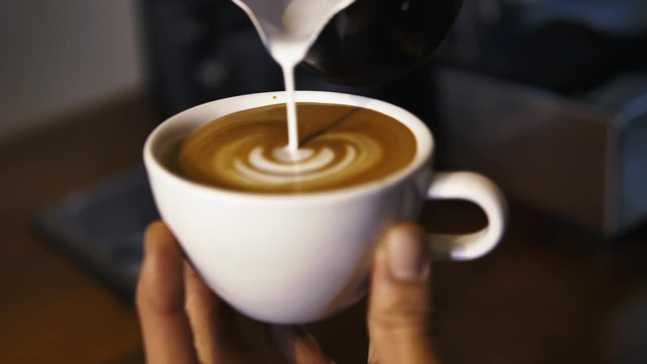 Free Stock Video Serving A Sparkling Cappuccino In A Cup Live Wallpaper