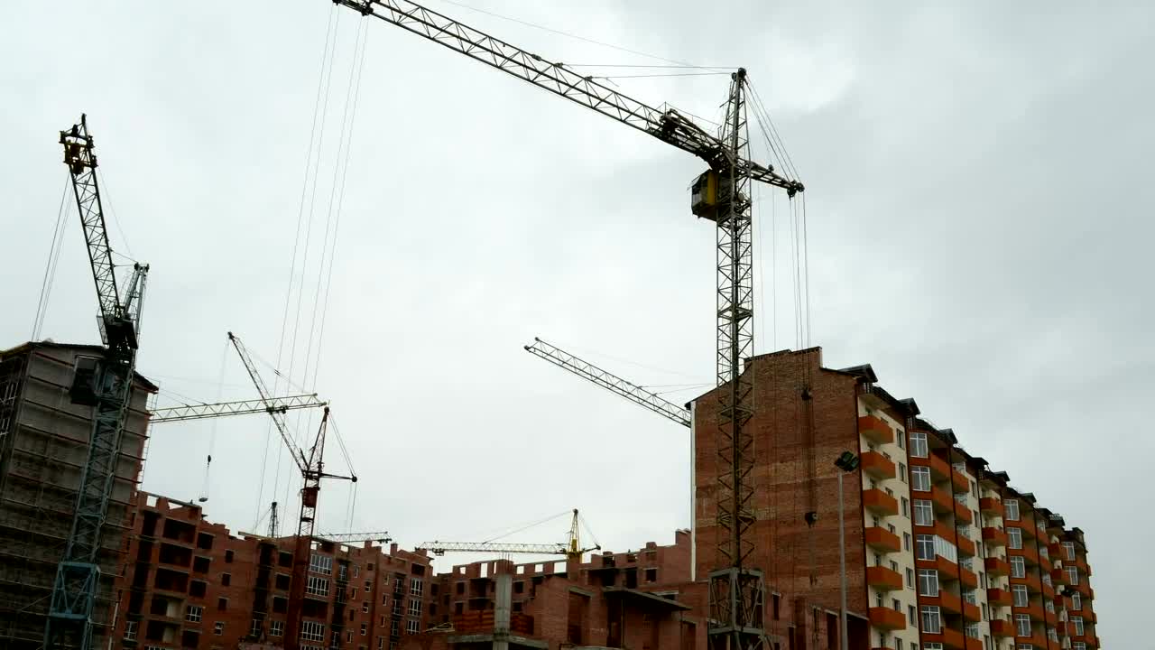 Free Stock Video Several Cranes At A Construction Site Live Wallpaper