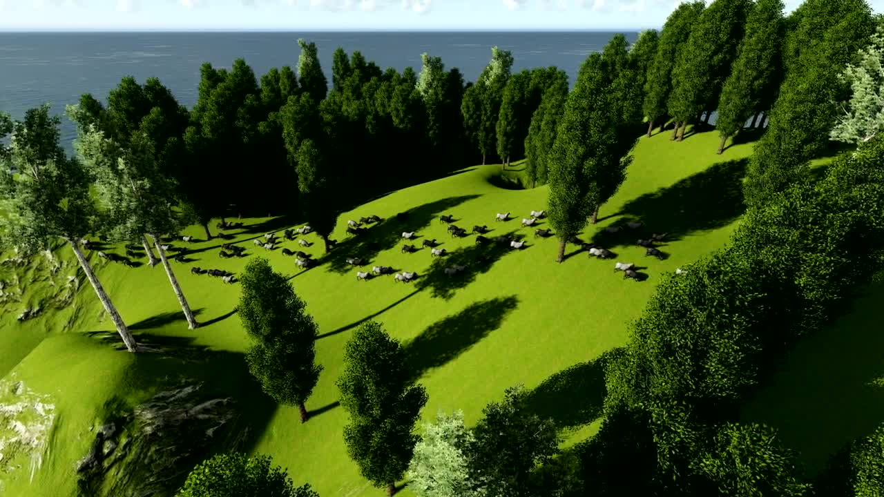 Free Stock Video Sheep Feeding On A Hill With Grass And Trees Live Wallpaper