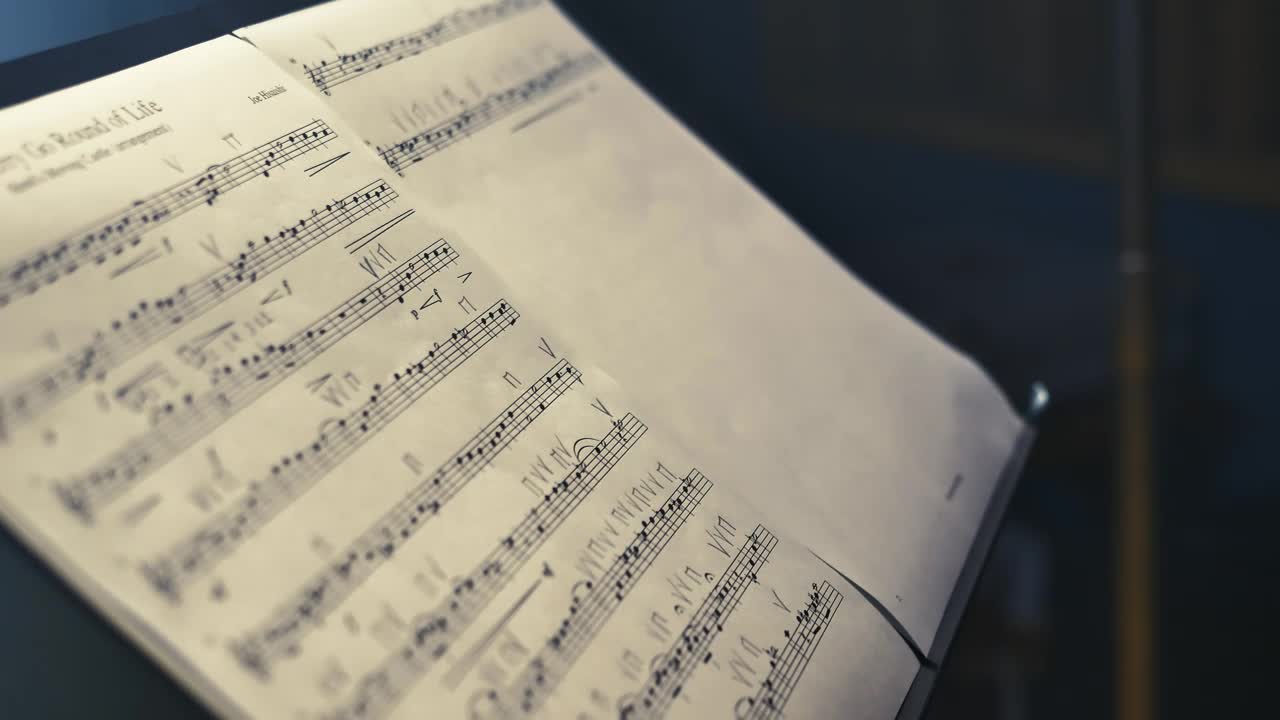 Free Stock Video Sheet Music Played By A Violinist In A Studio Live Wallpaper