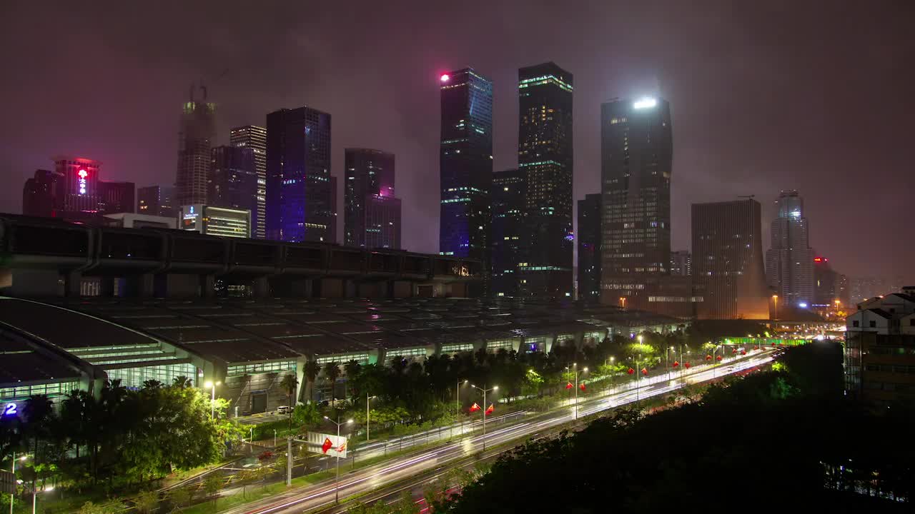 Free Stock Video Shenzhen Convention Center At Night Live Wallpaper