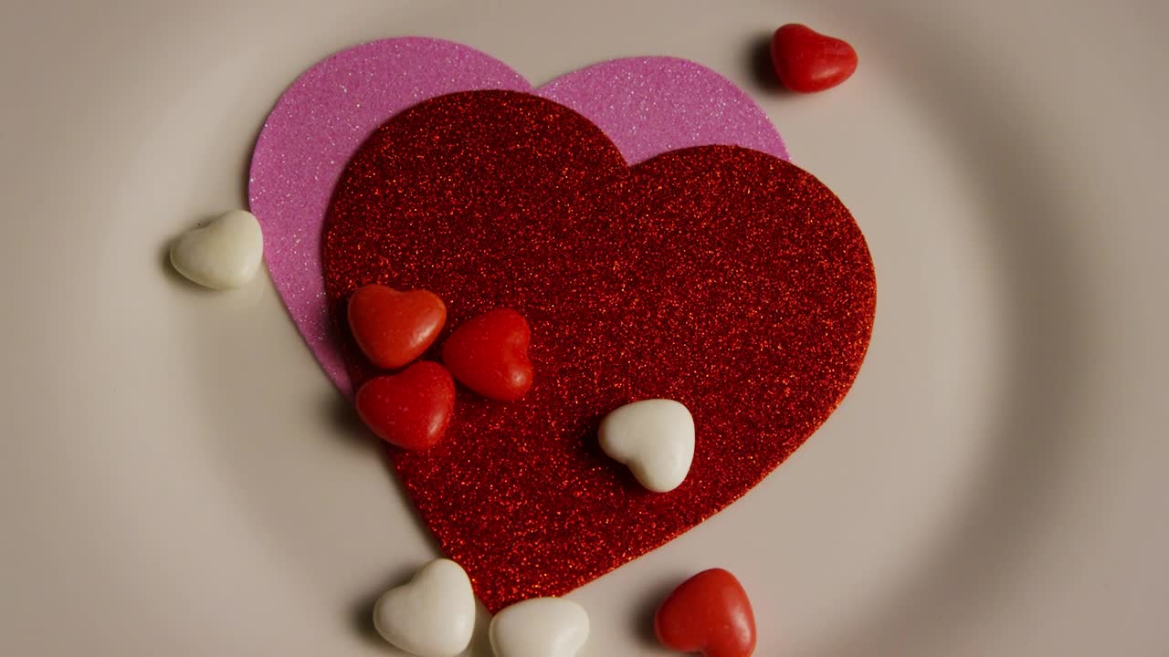 Free Stock Video Shiny Paper Heart Shapes And Candy Live Wallpaper