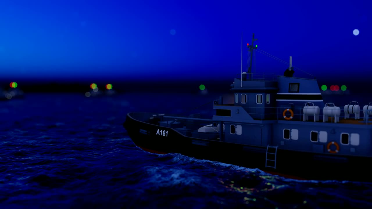 Free Stock Video Ship Sailing On The Ocean At Night Live Wallpaper