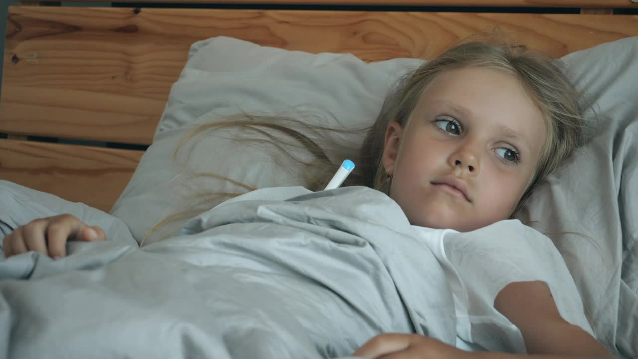 Free Stock Video Sick Girl With A Thermometer In Bed Live Wallpaper