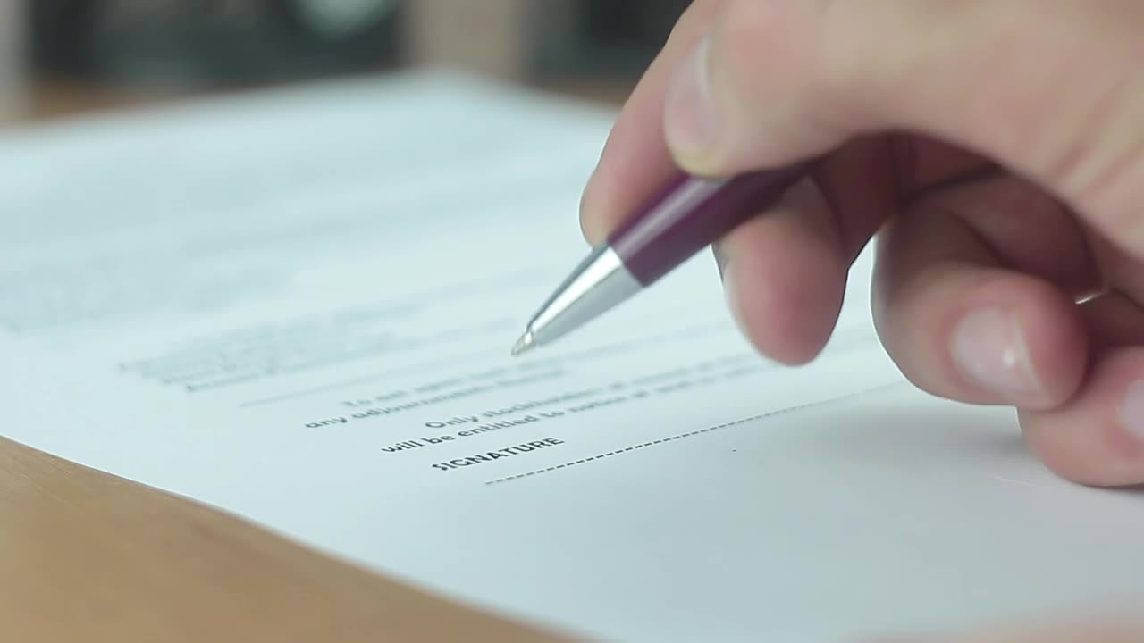 Free Stock Video Signing An Important Document Live Wallpaper