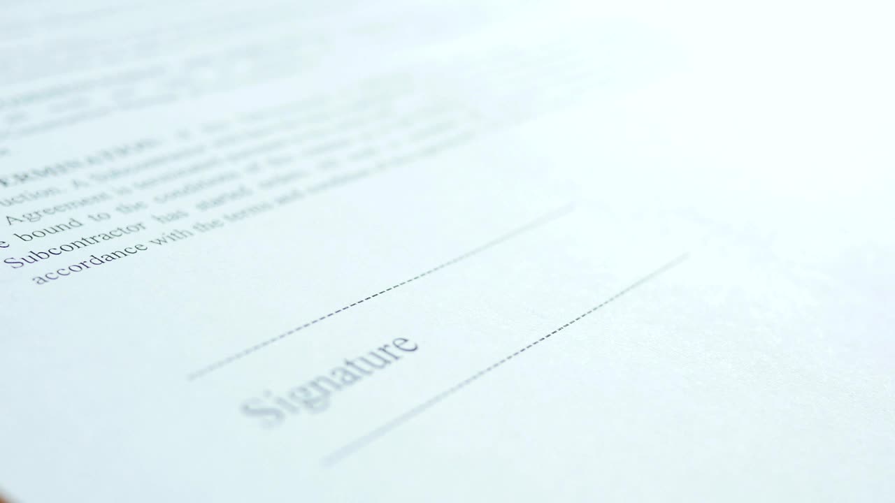 Free Stock Video Signing The Dotted Line Of A Contract Live Wallpaper