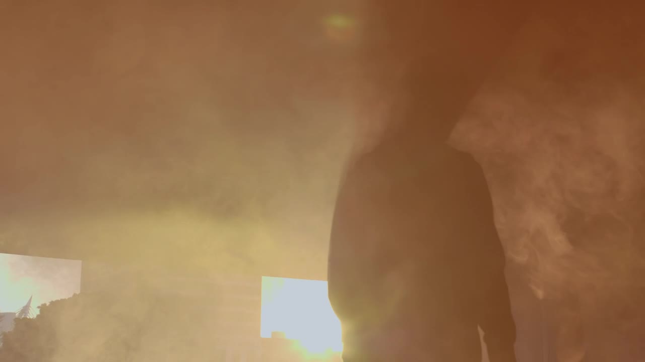 Free Stock Video Silhouette And Smoke At Sunset Live Wallpaper