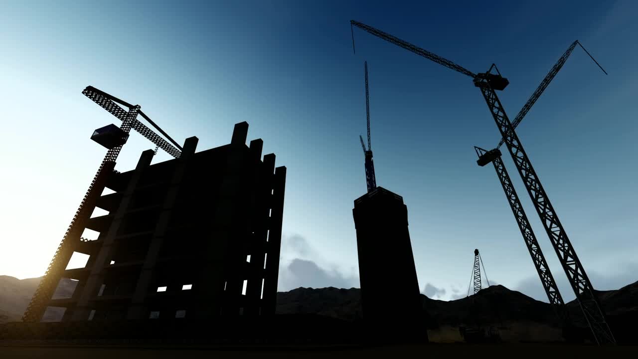Free Stock Video Silhouette Of A Building Under Construction Live Wallpaper
