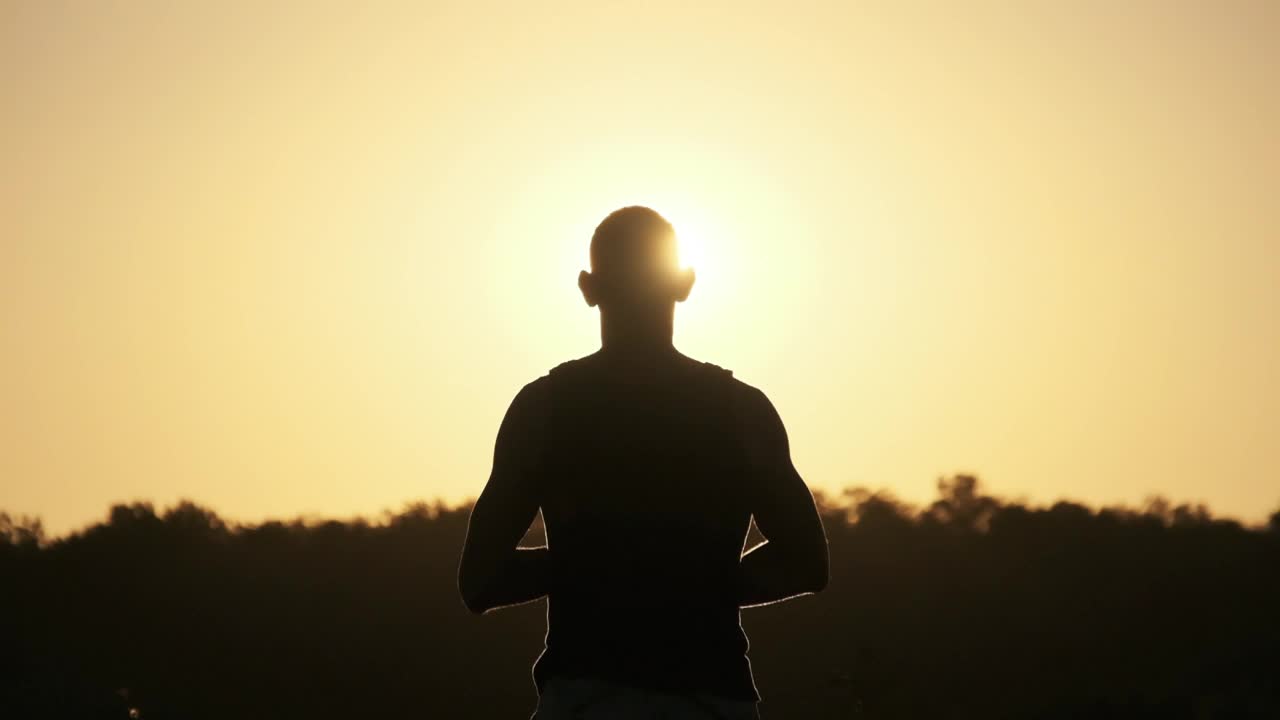Free Stock Video Silhouette Of A Man Looking At The Sunset Live Wallpaper