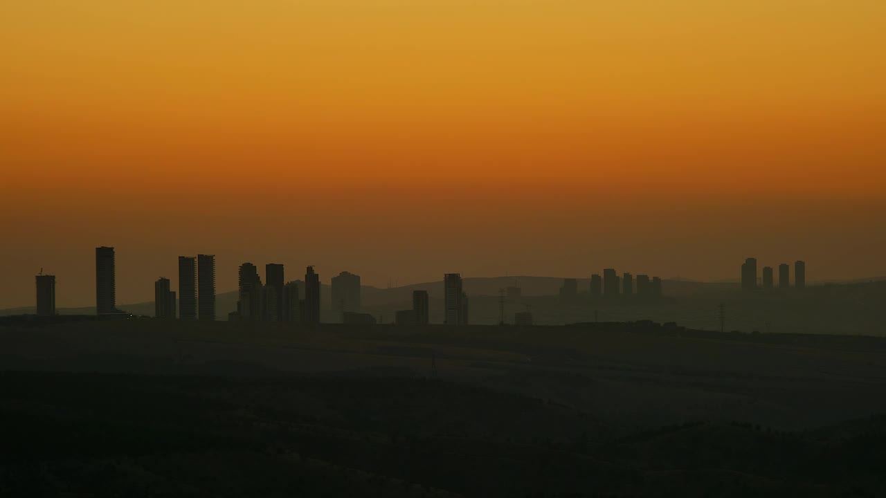 Free Stock Video Silhouette Of City Buildings In The Sunrise Live Wallpaper