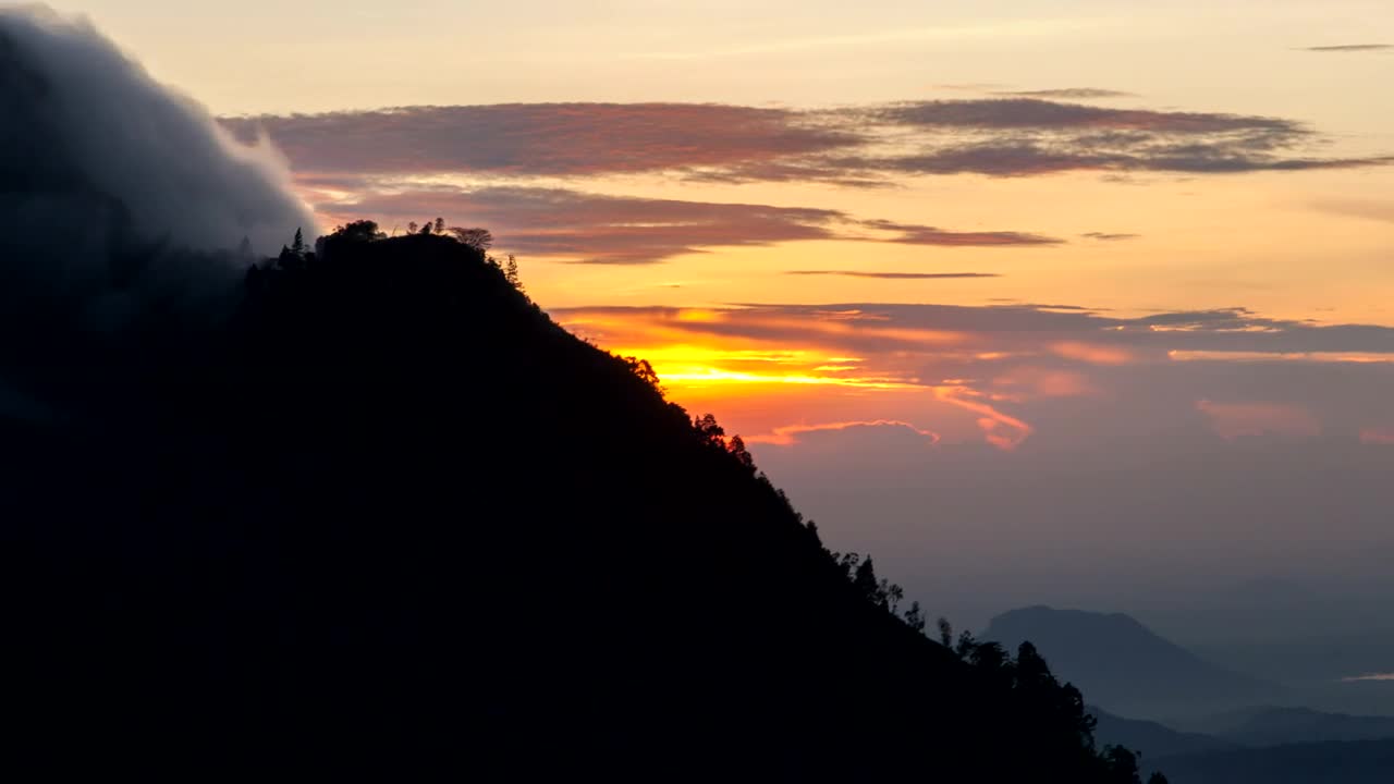 Free Stock Video Silhouette Of The Mountain And The Sunrise Live Wallpaper