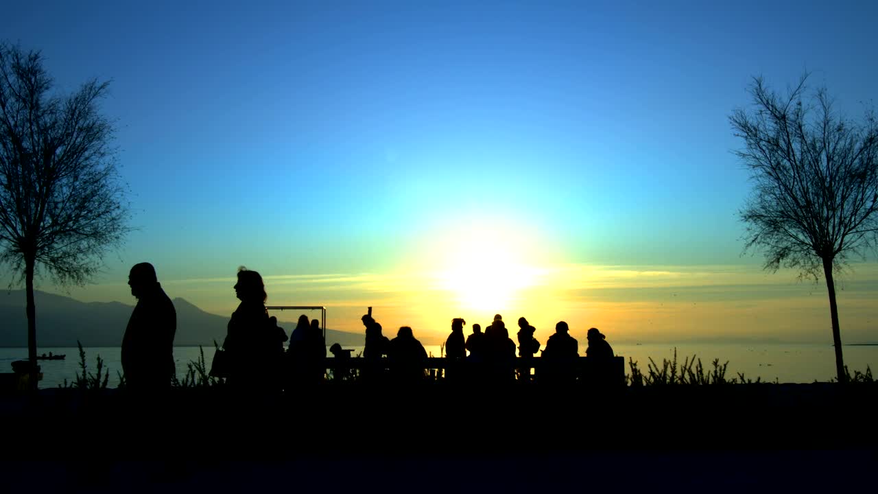 Free Stock Video Silhouettes Of People At Sunset On The Beach Live Wallpaper