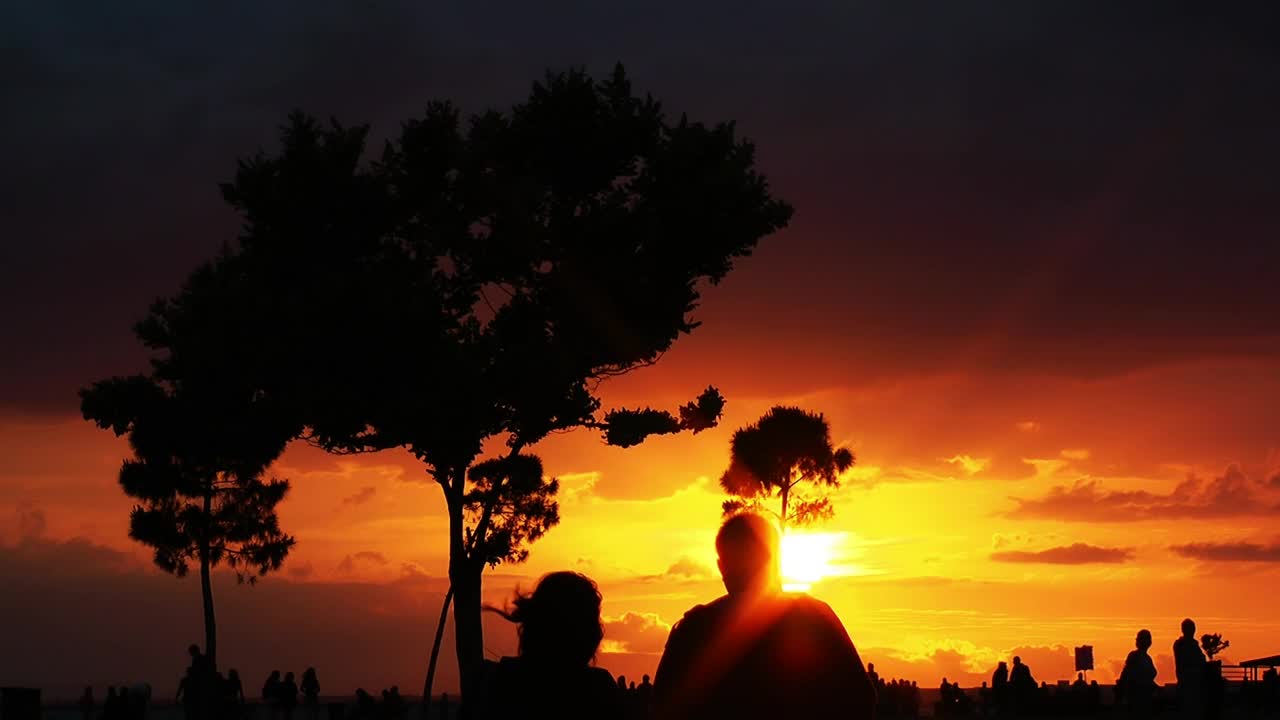 Free Stock Video Silhouettes Of People In A Park During A Sunset Live Wallpaper