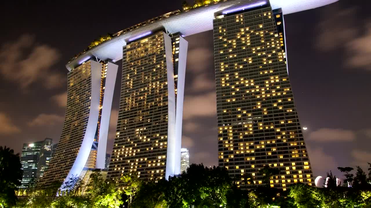 Free Stock Video Singapore Marina Bay Time Lapse At Night Live Wallpaper