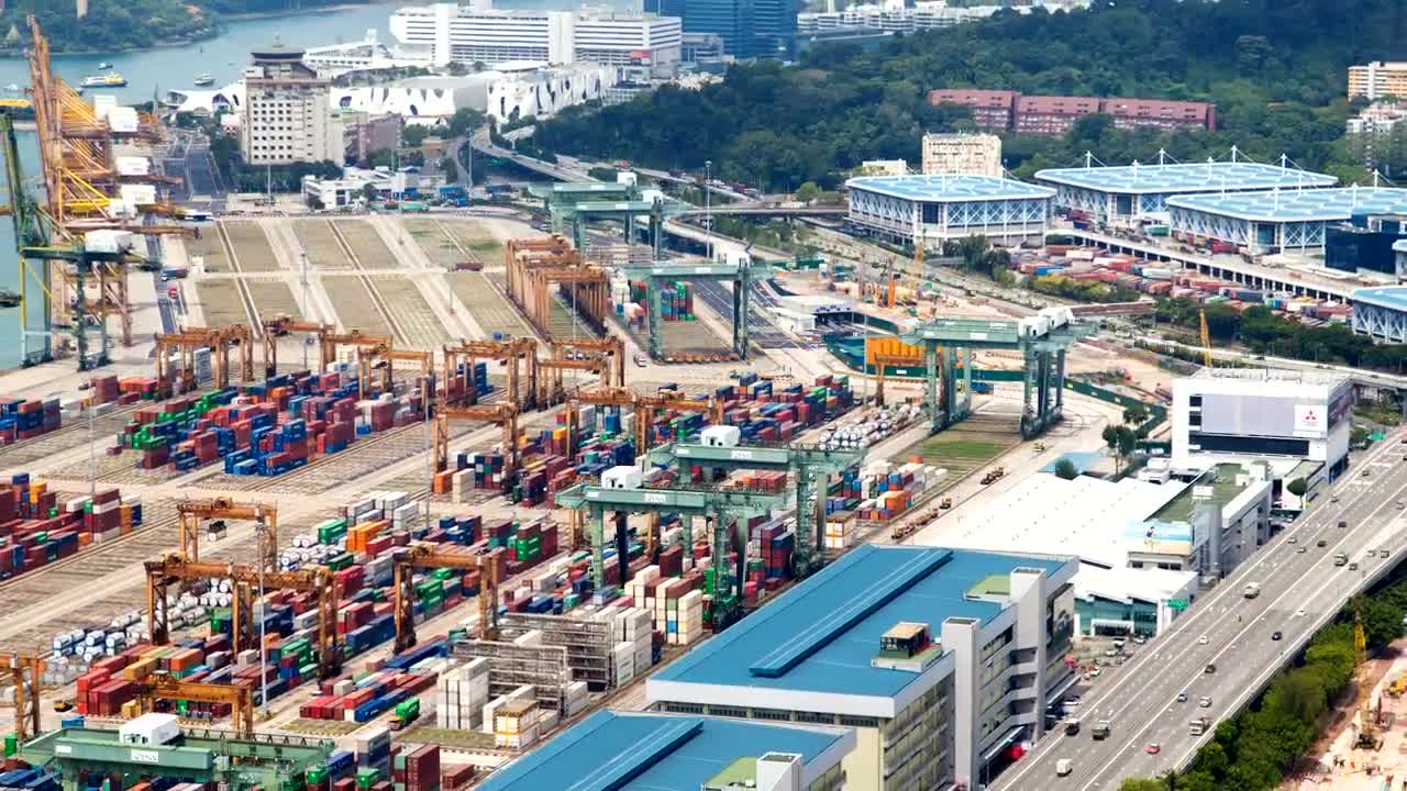 Free Stock Video Singapore Trading Port In Fast Motion Live Wallpaper