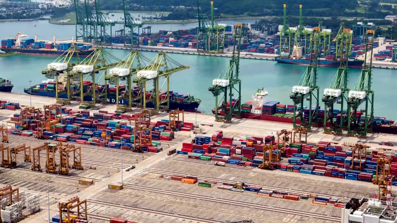 Free Stock Video Singapore Trading Port And Cranes Time Lapse Live Wallpaper