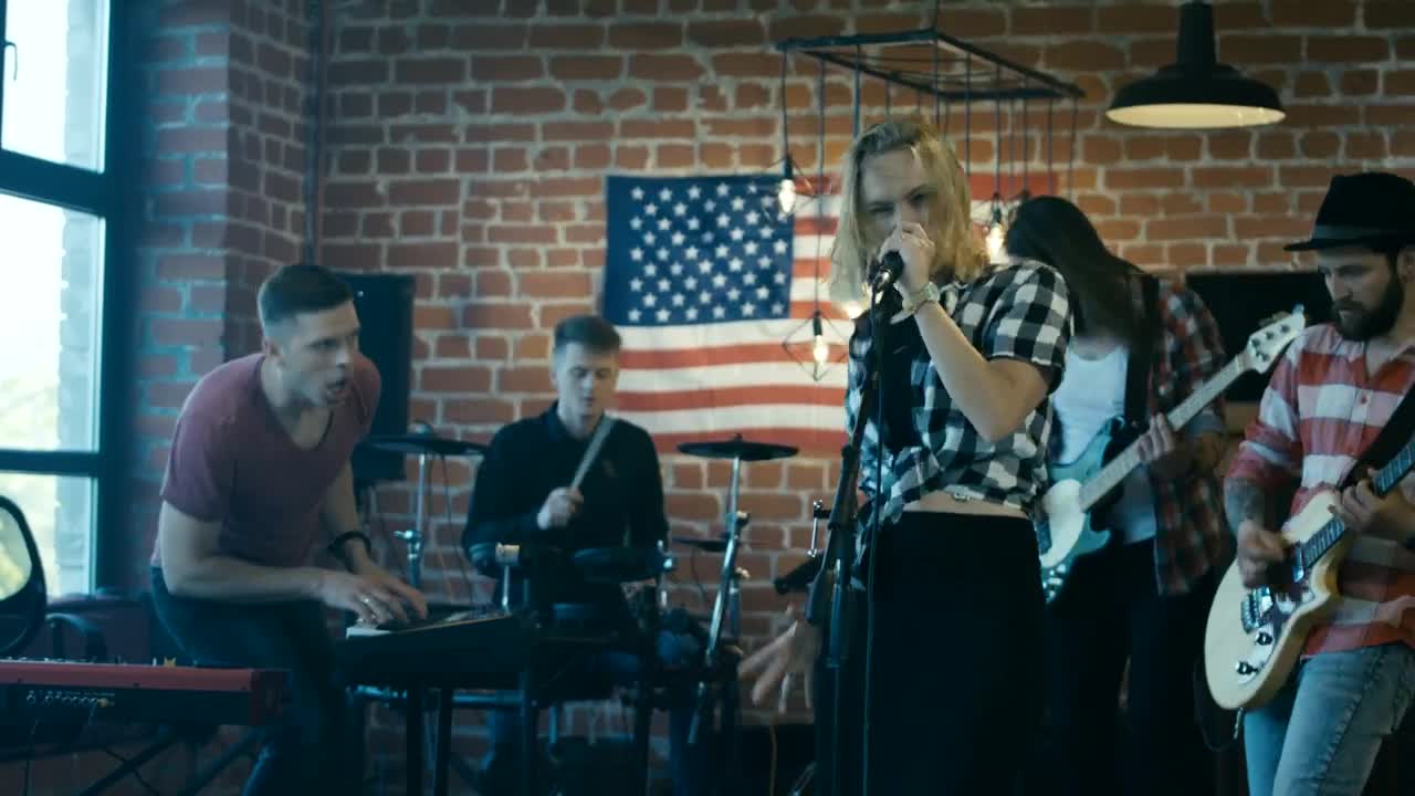 Free Stock Video Singer Giving Instructions To Band On A Rehearsal Live Wallpaper